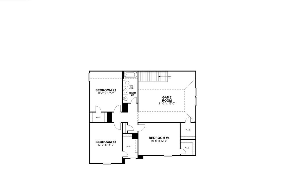 2D floor plan layout for the Columbus by M/I Homes in Hallimore Ranch, Rosenberg, TX (Image 5).