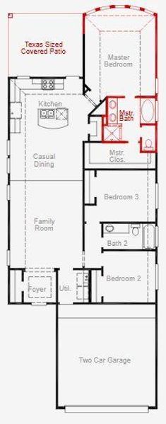 2D floor plan layout of this home in Two Step Farm, Montgomery, TX (Image 4).