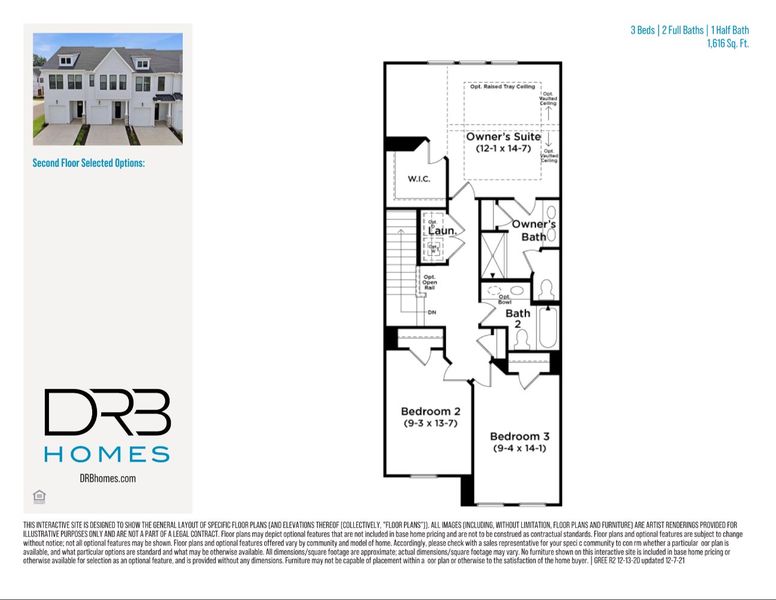 2D floor plan layout of this home in Gresham Station, Simpsonville, SC (Image 6).