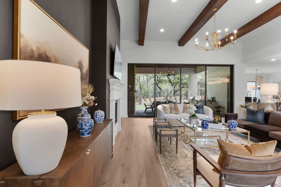 Furnished interior view inside a new home in Enchanted Bluff, Garden Ridge (Image 8). Furnished interior view inside a new home in Enchanted Bluff, Garden Ridge (Image 8).