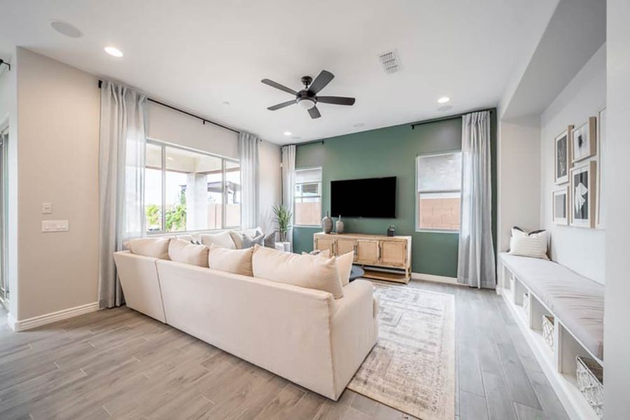 Representative furnished interior of a home built from the Windsor by Taylor Morrison in Hawes Crossing Landmark Collection, Mesa (Image 7). Representative furnished interior of a home built from the Windsor by Taylor Morrison in Hawes Crossing Landmark Collection, Mesa (Image 7).