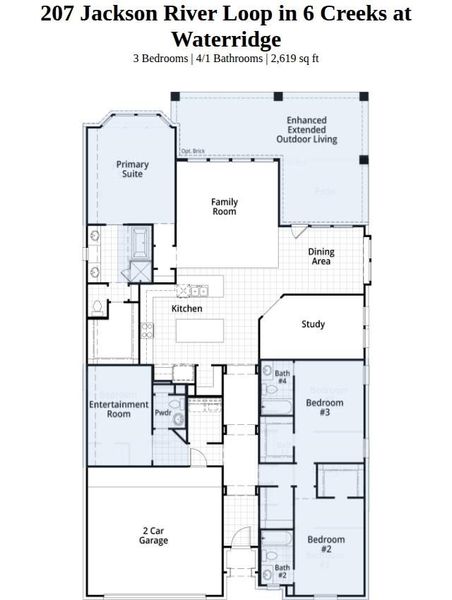 2D floor plan layout of this home in 6 Creeks at Waterridge, Kyle, TX (Image 4). 2D floor plan layout of this home in 6 Creeks at Waterridge, Kyle, TX (Image 4).