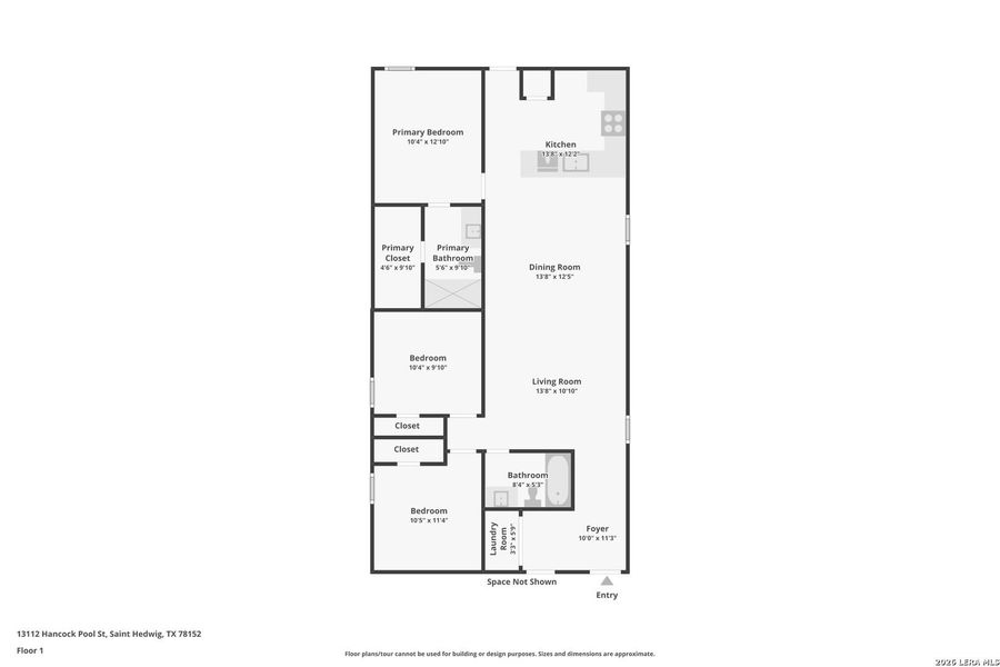 2D floor plan layout of this home in Spring Grove, San Antonio, TX (Image 3).
