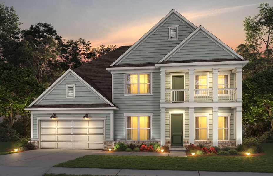 Representative exterior photo of a completed home built from the Riverton by Pulte Homes in Waterside at Pine Island, Columbia, SC (Image 2). Representative exterior photo of a completed home built from the Riverton by Pulte Homes in Waterside at Pine Island, Columbia, SC (Image 2).