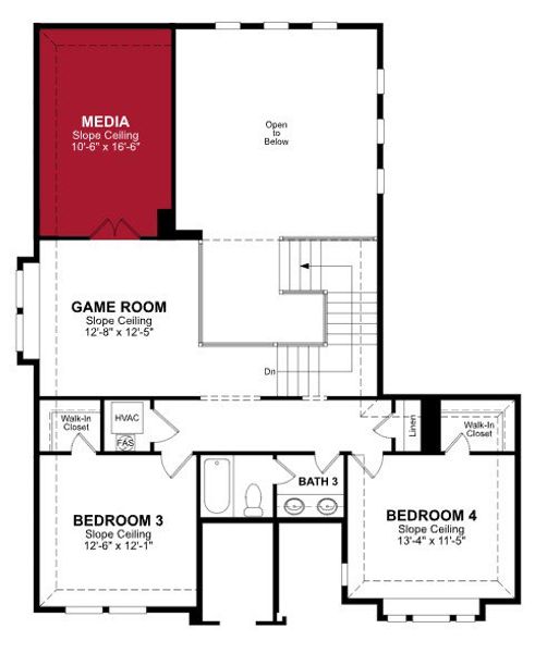 2D floor plan layout of this home in Goodland: Crossings 50', Midlothian, TX (Image 2).