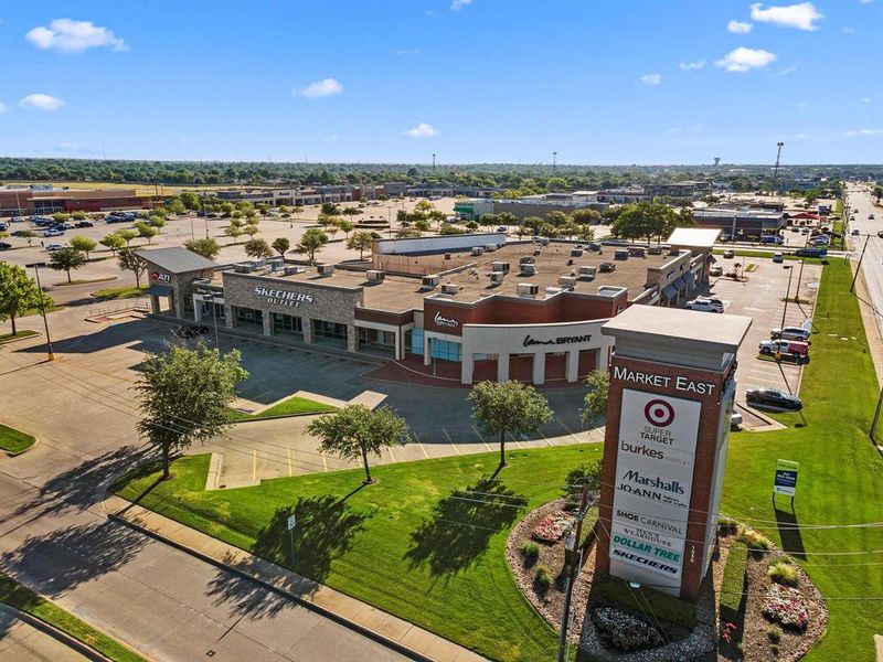 Drone / aerial view of a commercial area Drone / aerial view of a commercial area