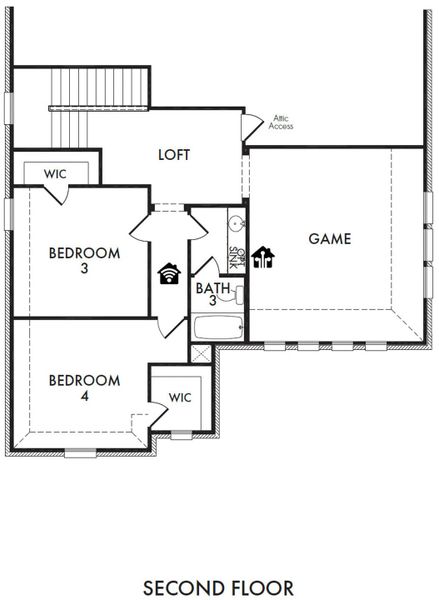2D floor plan layout for the Winchester by Impression Homes in Timberbrook, Justin, TX (Image 4). 2D floor plan layout for the Winchester by Impression Homes in Timberbrook, Justin, TX (Image 4).