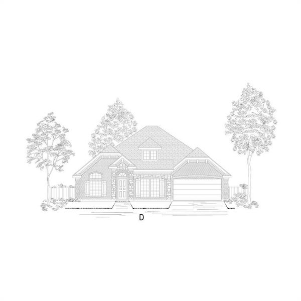 Exterior rendering of this home design in Hidden Lakes Estates, DeSoto, TX (Image 5).