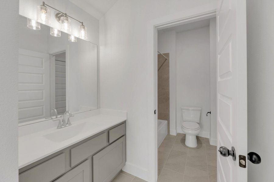 Furnished interior view inside a new home in Santa Rita Ranch - 60', Liberty Hill (Image 17). Furnished interior view inside a new home in Santa Rita Ranch - 60', Liberty Hill (Image 17).