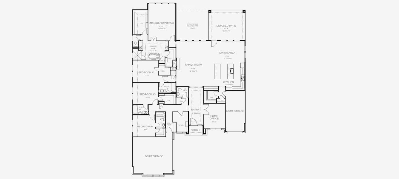 2D floor plan layout of this home in Megan's Landing 1/2 Acre, Castroville, TX (Image 3).