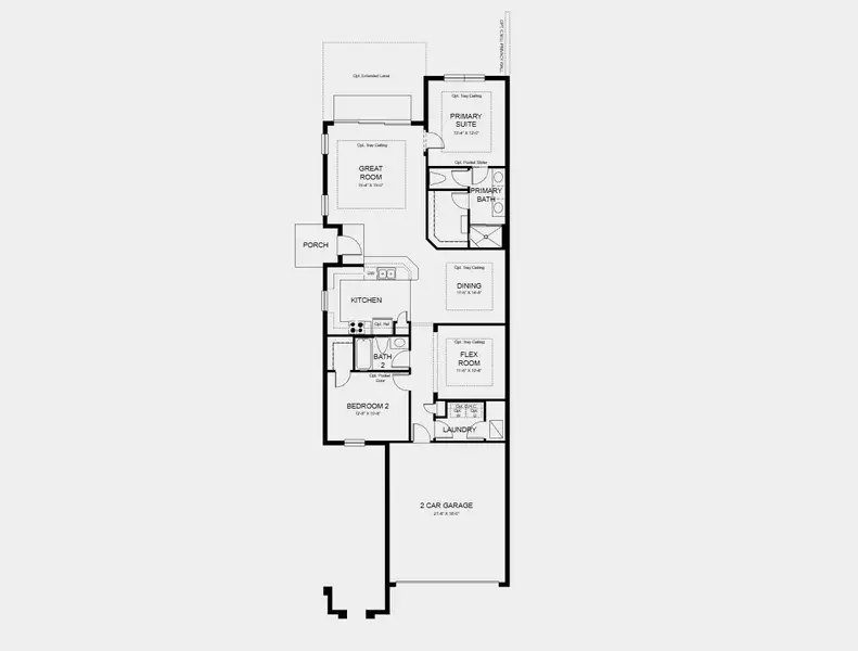 2D floor plan layout for the Caicos by Taylor Morrison in Esplanade at McKinnon Groves, Winter Garden, FL (Image 3).