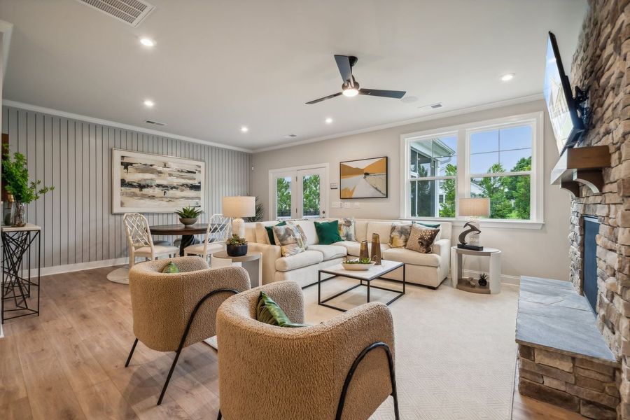 Furnished interior view inside a new home in The Beacon at Old Peachtree Single Family Homes, Lawrenceville (Image 233).