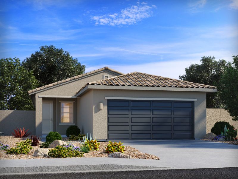 Front exterior of a home in the Las Patrias at Star Valley Phase III - Signature Series community, located in Tucson, AZ (Image 15).