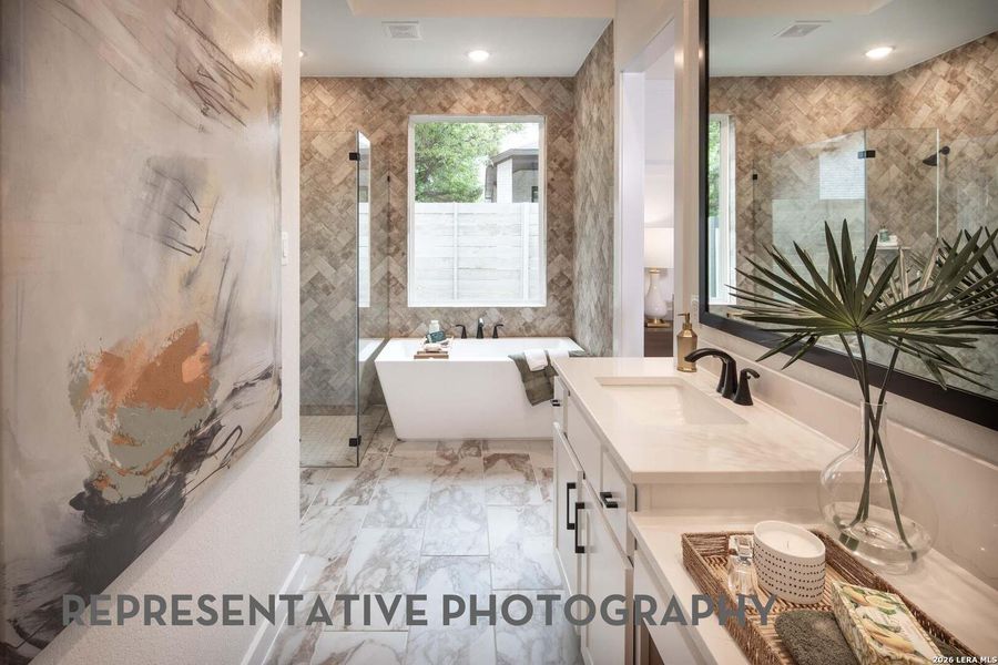 Furnished interior view inside a new home in Prominence, San Antonio (Image 28).