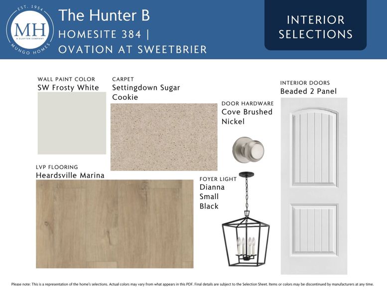 Sample of building materials used in homes in Ovation at Sweetbrier, Durham (Image 5). Sample of building materials used in homes in Ovation at Sweetbrier, Durham (Image 5).