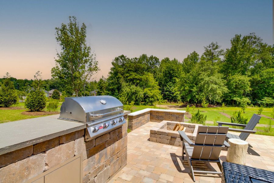 Exterior details and patio area of a home in Grand Arbor, Blythewood (Image 3).