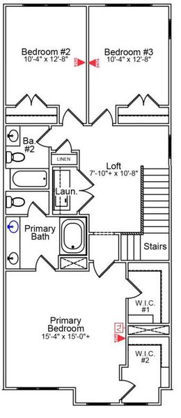 2D floor plan layout of this home in Six Oaks, Summerville, SC (Image 6).