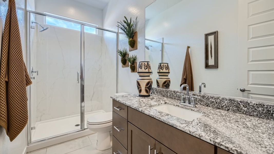 Next Gen bathroom with glass enclosed shower