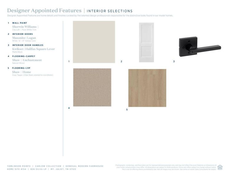 Sample of building materials used in homes in Tomlinson Pointe, Mount Juliet (Image 6).