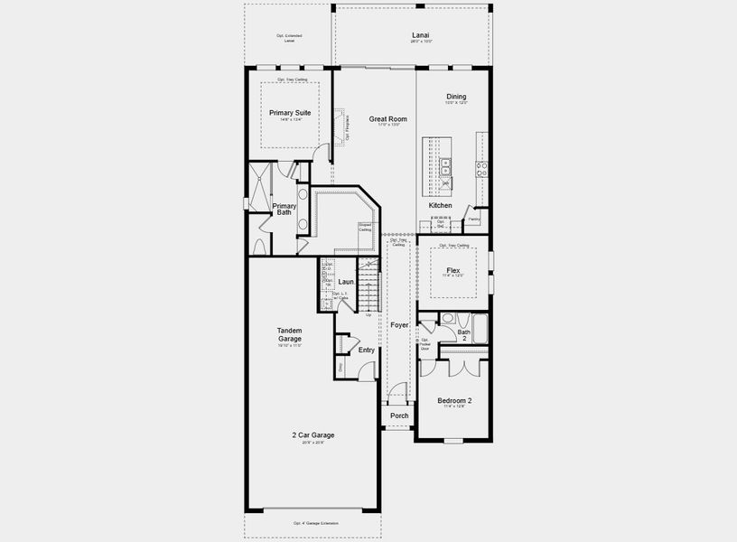 2D floor plan layout for the Florence by Taylor Morrison in Esplanade at Wellen Park, Englewood, FL (Image 3).