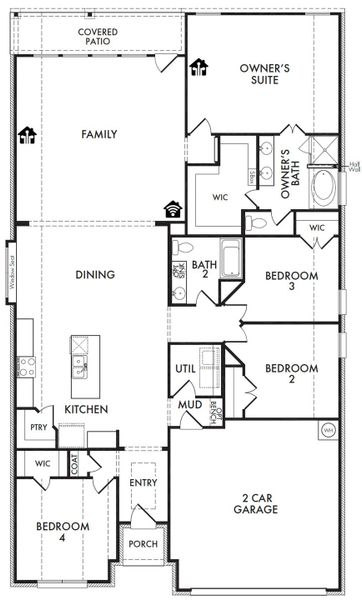 2D floor plan layout for the Kingston by Impression Homes in Mercer Meadows, Royse City, TX (Image 3). 2D floor plan layout for the Kingston by Impression Homes in Mercer Meadows, Royse City, TX (Image 3).