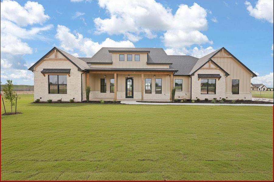Front exterior of a new home in , Godley, TX, highlighting curb appeal (Image 2). Front exterior of a new home in , Godley, TX, highlighting curb appeal (Image 2).