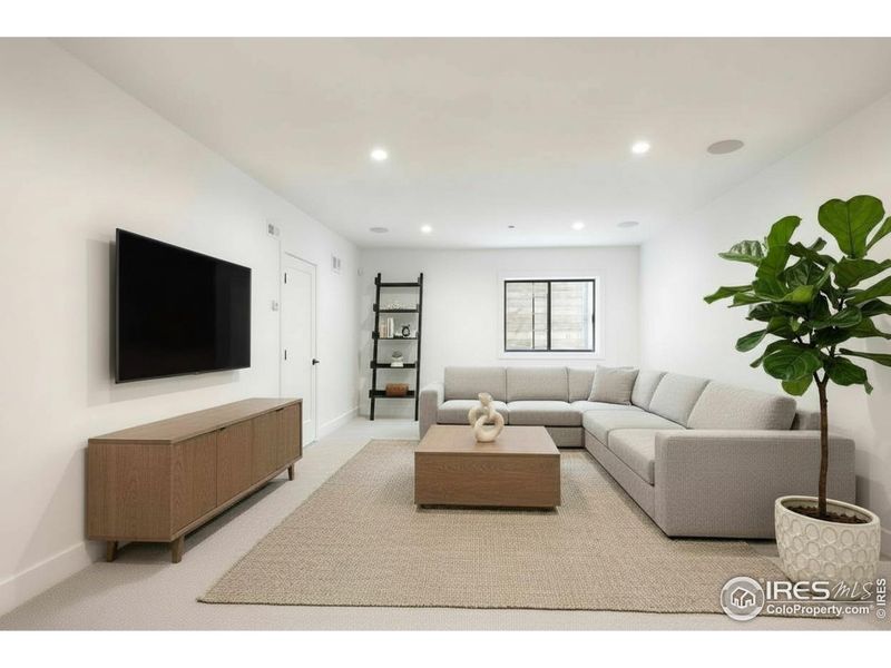 Basement Recreation Room - Virtually Staged