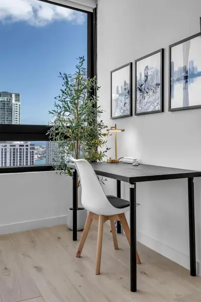 Furnished interior view inside a new home in , Miami (Image 21).