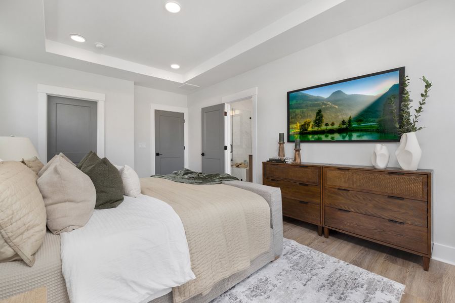 Representative furnished interior of a home built from the Harrington End Unit by Baker Residential in Parc at Bradley Farm, Apex (Image 11).