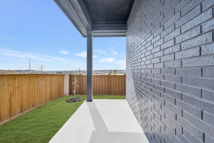 Exterior details and patio area of a home in Mayfair - Select Classic Series, New Braunfels (Image 4).