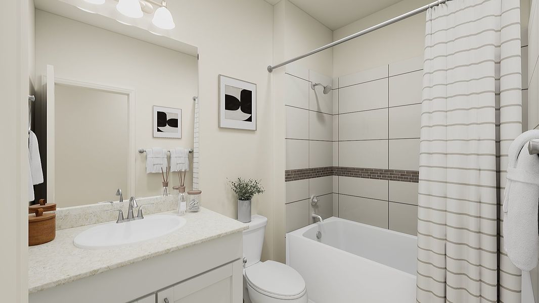 Representative furnished interior of a home built from the 1 by Tri Pointe Homes in Sugar Mill Village, Longmont (Image 18).