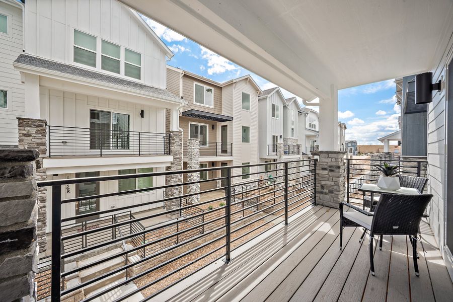 Exterior details and patio area of a home in Parkside at Victory Ridge, Colorado Springs (Image 2). Exterior details and patio area of a home in Parkside at Victory Ridge, Colorado Springs (Image 2).