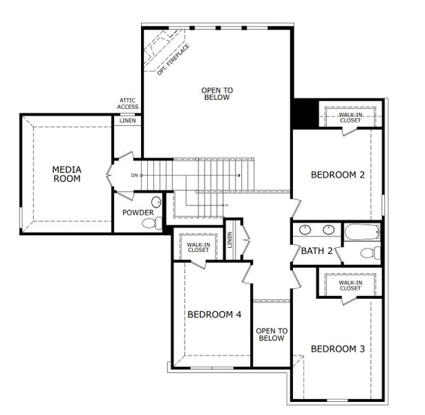 2D floor plan layout for the Concept 3218 by Landsea Homes in Lovers Landing, Forney, TX (Image 11).