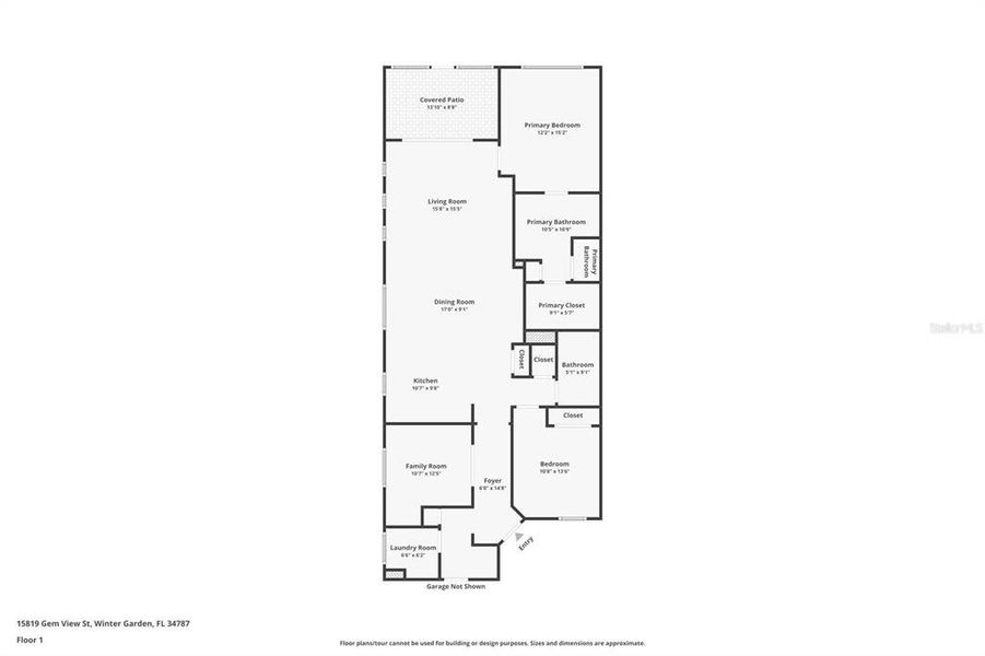 2D floor plan layout of this home in Del Webb Oasis, Winter Garden, FL (Image 5).