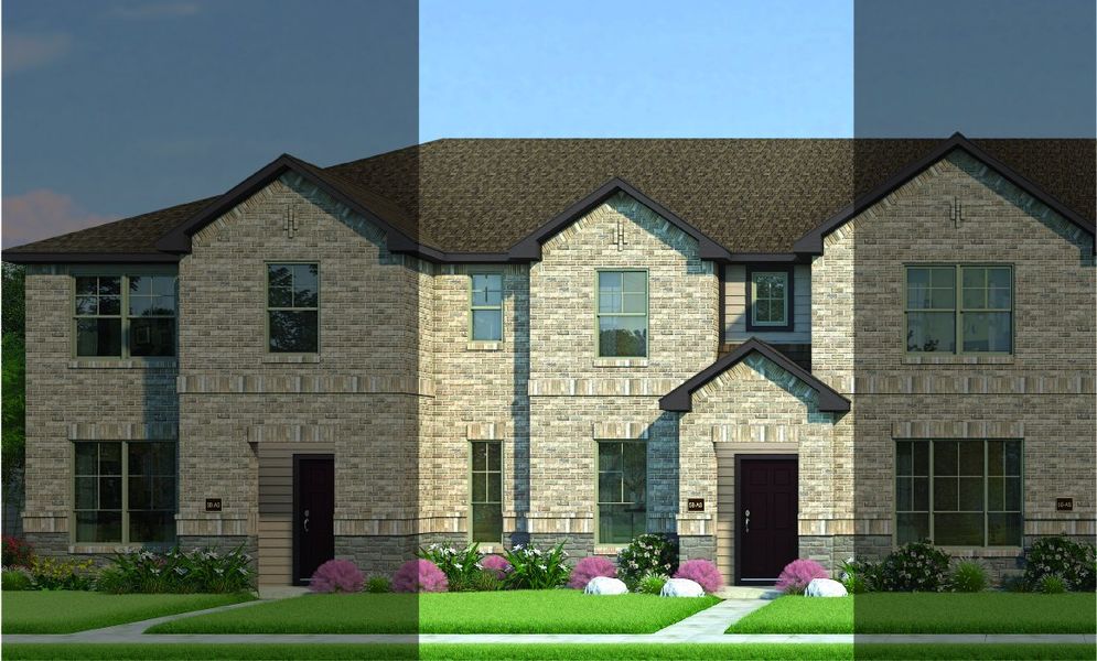 Crockett with Elevation 5B Stone Exterior 2023 Townhomes