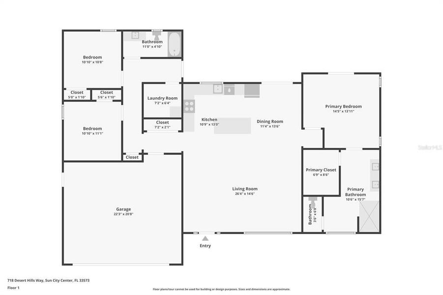 2D floor plan layout of this home in , Sun City Center, FL (Image 3).