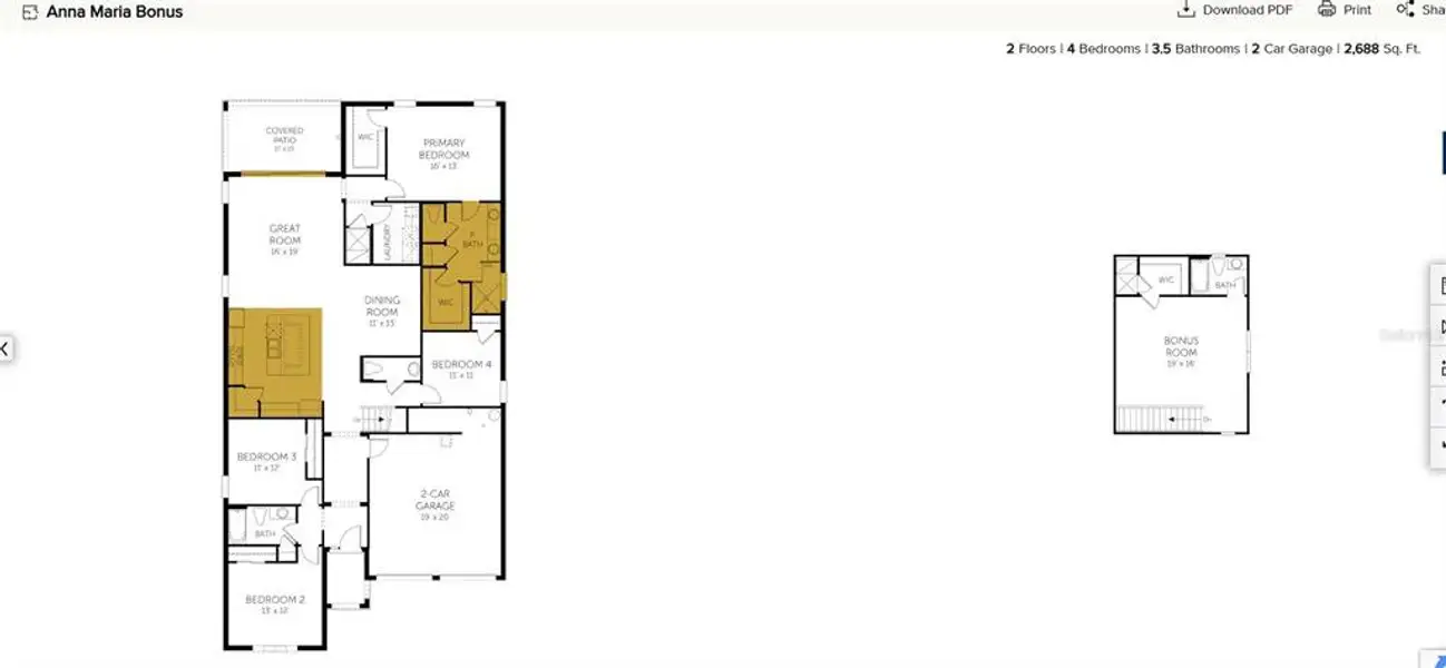 2D floor plan layout of this home in , Minneola, FL (Image 5).