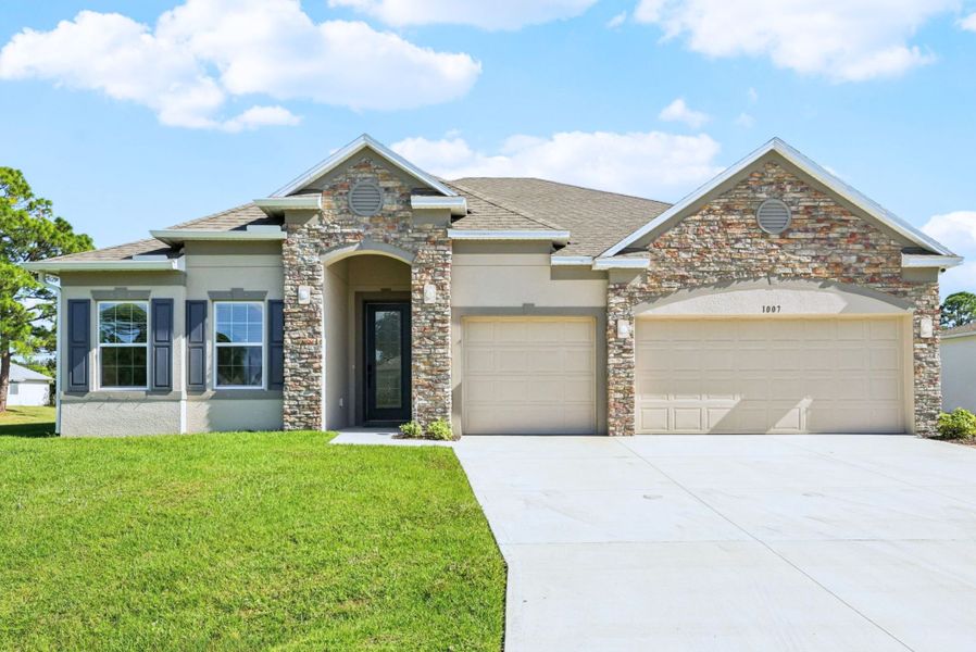 Representative exterior photo of a completed home built from the Sheffield by Maronda Homes in Palm Bay, Palm Bay, FL (Image 20).