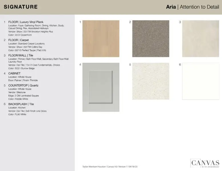 Sample of building materials used in homes in Avalon at Cypress, Cypress (Image 2). Sample of building materials used in homes in Avalon at Cypress, Cypress (Image 2).