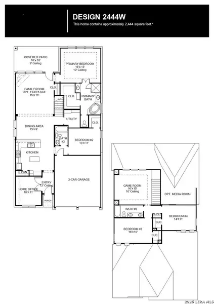2D floor plan layout of this home in Kallison Ranch, San Antonio, TX (Image 2).