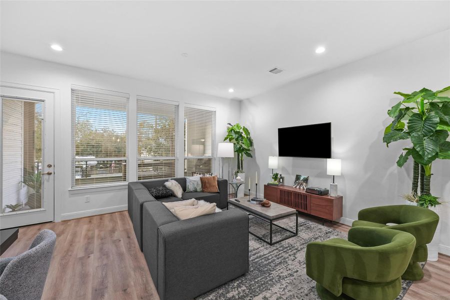 Furnished interior view inside a new home in Reserve At Oak Forest, Houston (Image 9). Furnished interior view inside a new home in Reserve At Oak Forest, Houston (Image 9).