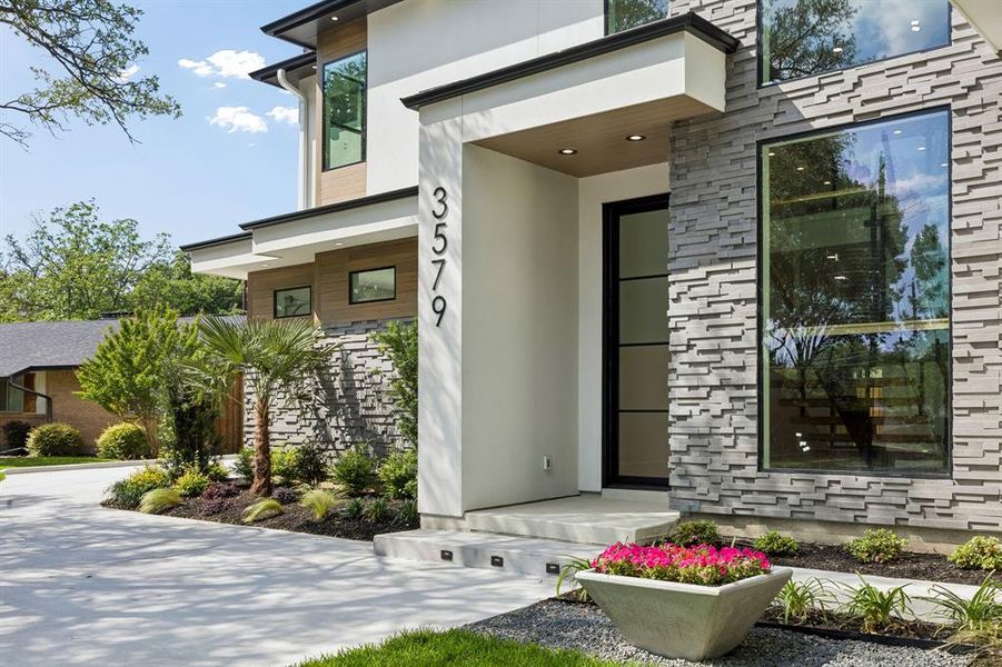 Fully landscaped front yard
