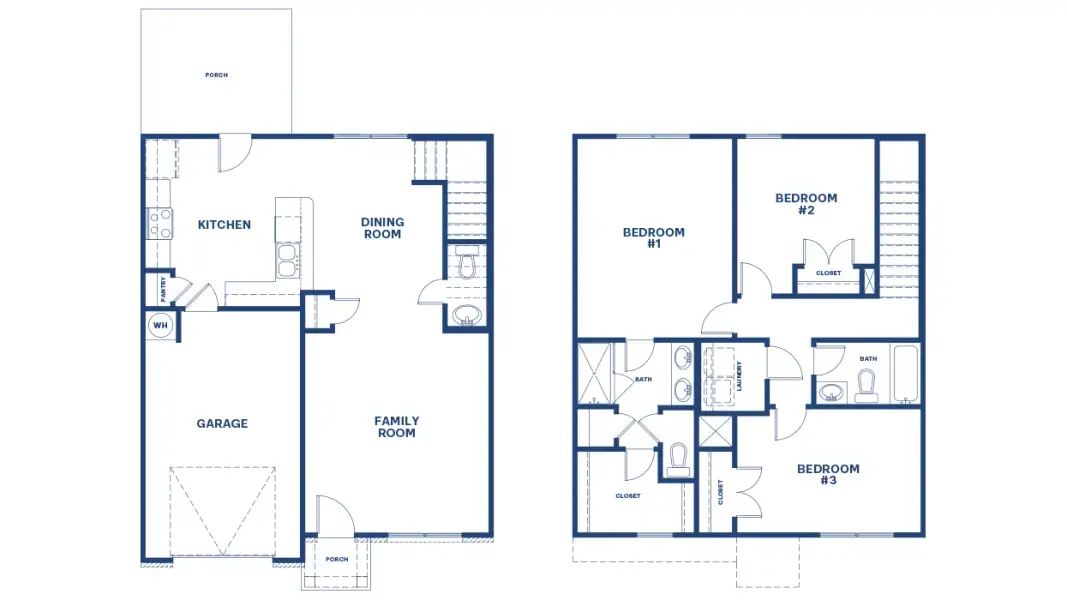 2D floor plan layout for the Brandon by D.R. Horton in Stillwater Lake Oconee, Eatonton, GA (Image 3).