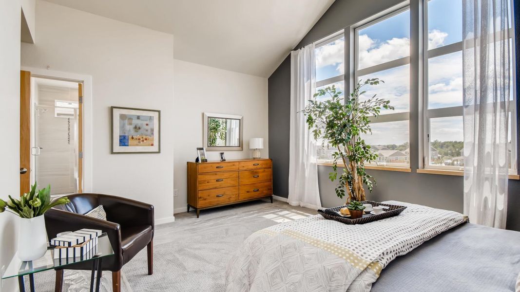 Representative furnished interior of a home built from the 2100 2-Story Front Load by Markel Homes in West Grange, Longmont (Image 11).