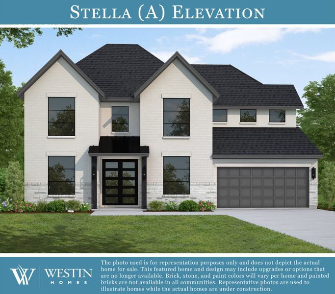Representative exterior photo of a completed home built from the The Stella by Westin Homes in ARTAVIA® - 60', Conroe, TX (Image 1). Representative exterior photo of a completed home built from the The Stella by Westin Homes in ARTAVIA® - 60', Conroe, TX (Image 1).