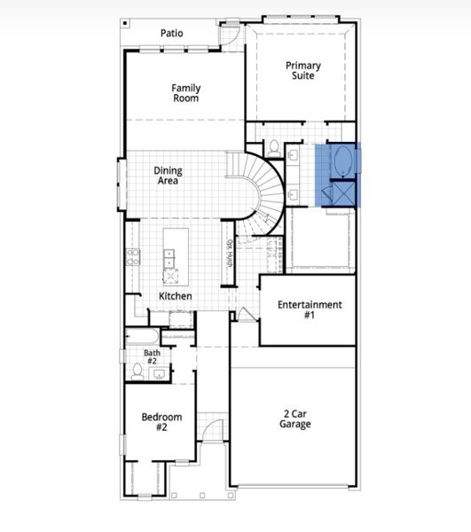 2D floor plan layout for the Panamera by Highland Homes in Midline, Webster, TX (Image 32).