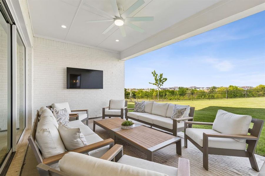Exterior details and patio area of a home in , Frisco (Image 3). Exterior details and patio area of a home in , Frisco (Image 3).