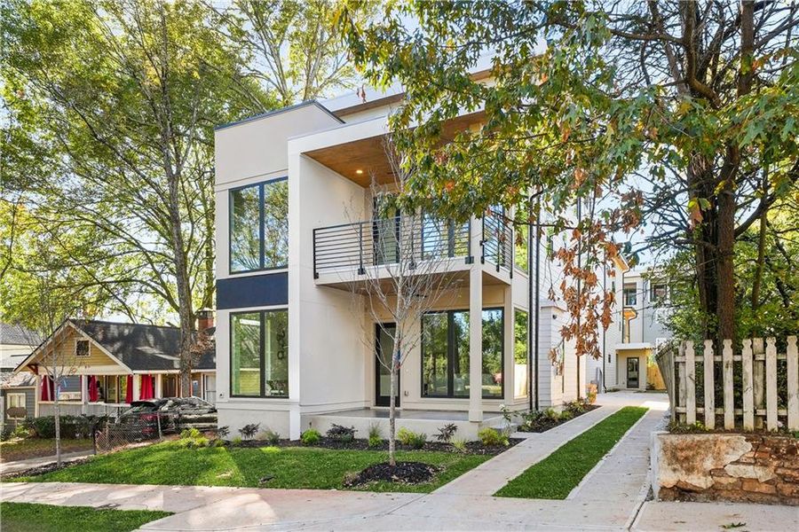 Exterior details and patio area of a home in , Atlanta (Image 2). Exterior details and patio area of a home in , Atlanta (Image 2).