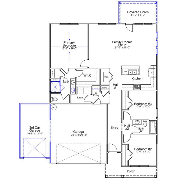2D floor plan layout of this home in Rich Square, Ash, NC (Image 3).