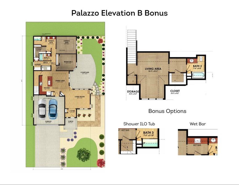 2D floor plan layout for the Palazzo by Epcon Communities in Chipeta Hollows, Grand Junction, CO (Image 4).